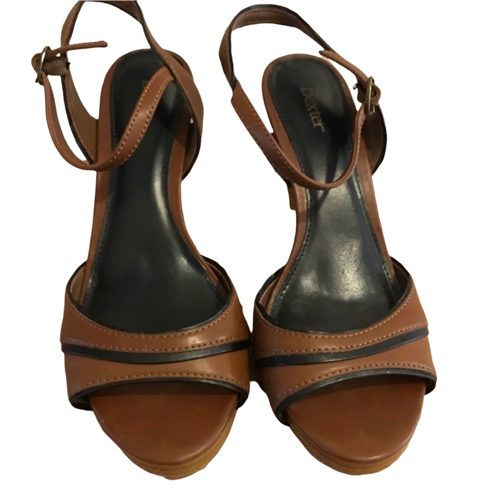 Dexter Brown & Black Strappy 3” Heel Womens 8